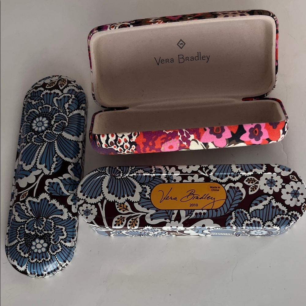 Vera Bradley Blue and Red Floral Eyeglass Cases